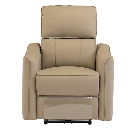 Carlton Faux Leather Electric Recliner Armchair In Taupe SofaAuction