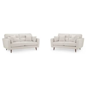 Zanita Fabric 3+2 Seater Sofa Set In Beige