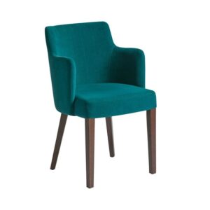 Lergs Curved Back Velvet Armchair In Nordic Teal