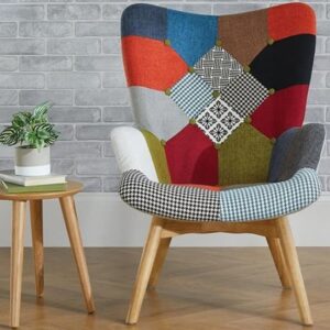 Salona Fabric Lounge Chaise Armchair In Multicolored