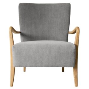 Chedworth Linen Armchair With Oak Wooden Frame In Charcoal