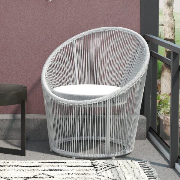 Tampere Woven Resin Outdoor Lounge Chair In Light Grey