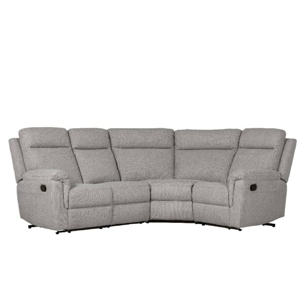 Baraboo Fabric Electric Recliner Fabric Corner Sofa In Grey