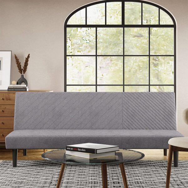 Grey 3 Seater Upholstered Sofa Bed