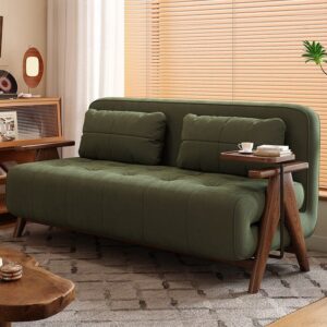 Cottonfy Foldable Matte Fabric Solid Wood 3 Mode Sofa Bed