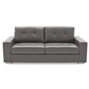 Gemonian Leather 3 Seater Sofa In Grey