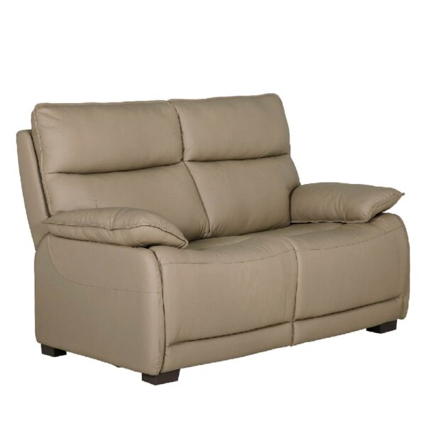 Laramie Leather 2 Seater Sofa With Oak Legs In Latte