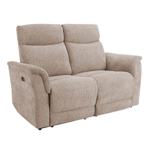 Marinette Fabric 2 Seater Electric Recliner Sofa In Mocha