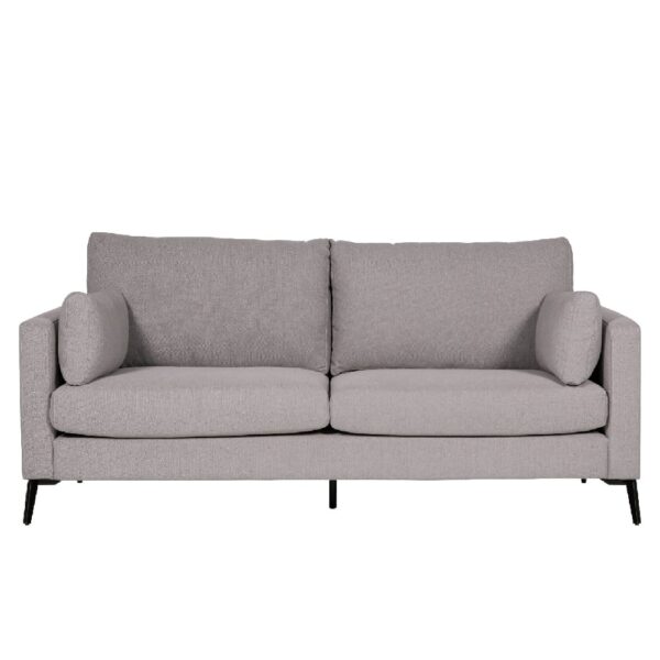 Raleigh Fabric 3 Seater Sofa With Black Legs In Greige