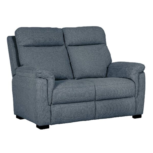 Baraboo Fabric 2 Seater Sofa With Black Legs In Azul