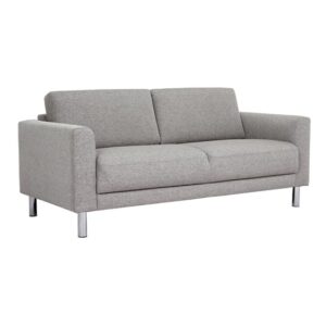 Clesto Fabric 2 Seater Sofa With Grey Legs In Nova Light Grey