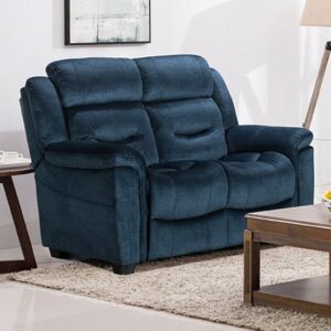 Darley Upholstered Fabric 2 Seater Sofa In Blue