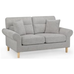 Folsom Fabric 2 Seater Sofa In Silver