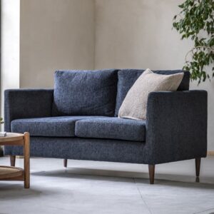 Girona Fabric 2 Seater Sofa With Oak Legs In Charcoal