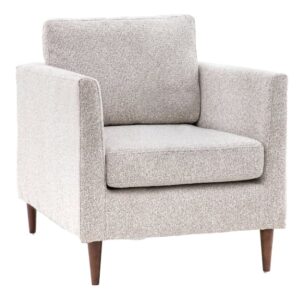 Girona Fabric Armchair With Wooden Legs In Natural