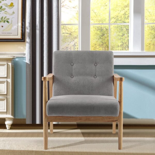 Wooden Armchair Upholstered Occasional Chair