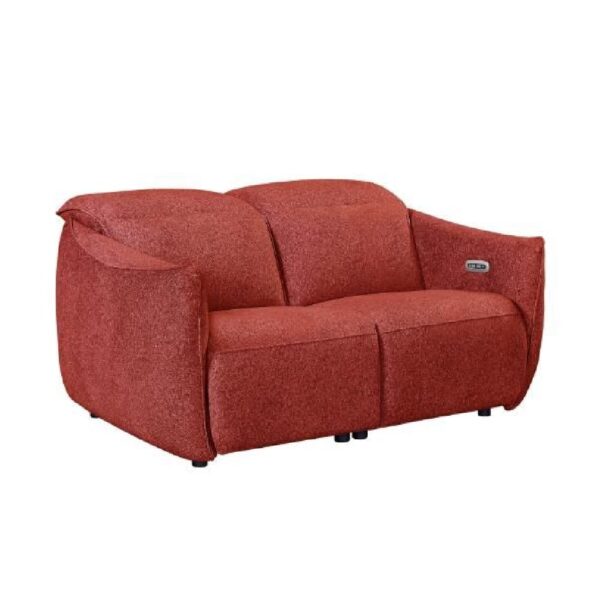 Leiria Fabric Recliner 2 Seater Sofa In Ruby