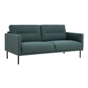 Nexa Fabric 2 Seater Sofa With Black Legs In Dark Green