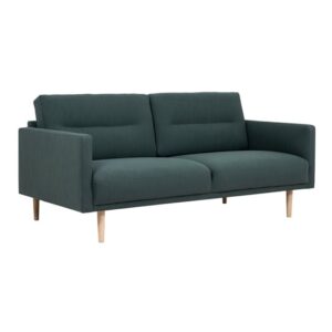 Nexa Fabric 2 Seater Sofa With Oak Legs In Dark Green