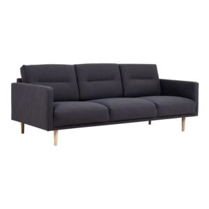 Nexa Fabric 3 Seater Sofa With Oak Legs In Anthracite