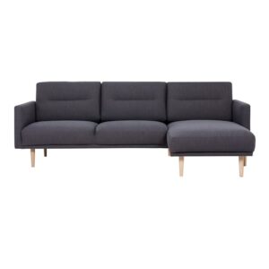 Nexa Fabric Right Handed Corner Sofa With Oak Legs In Anthracite