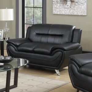 Loveland Faux Leather 2 Seater Sofa Black