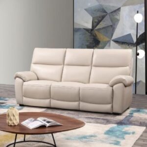 Radford Leather 3 Seater Sofa In Chalk