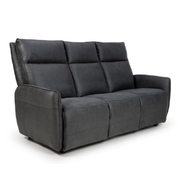 Tooele Leather 3 Seater Sofa In Slate